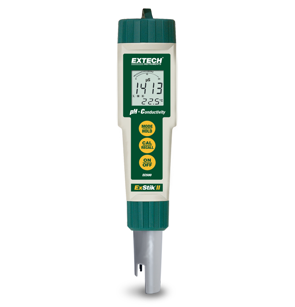 Extech EC500: Medidor impermeable de pH/conductividad ExStik&reg; II